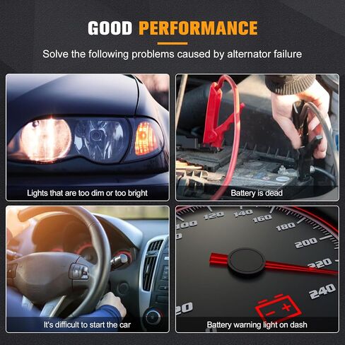 مولد كهربائي متوافق مع Hyundai Accent 2012-2017/Veloster 2012-2017، Kia Rio 2012-2013، 1.6L L4#Replace 37300-2B510، 12V 90A 6-Groove Pulley Alternator in Kuwait