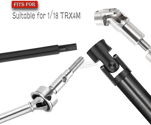 RC محرك رمح الأمراض القلبية الوعائية المحاور ترقيات جزء ل 1/18 TRX4M، 2PCS أعمدة القيادة المعدنية القابلة للتعديل CVD، 4PCS أجزاء ترقيات الخلفية الأمامية، تصلب المعدن الصلب #45 أعمدة القيادة هوب المتابعة، الفضة in Saudi Arabia