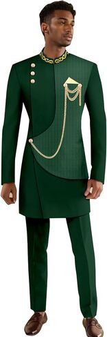 Men's Suits Slim Fit Single Breasted Embroidery Blazer and Trousers Set Dashiki Outfits African Clothes in Saudi Arabia