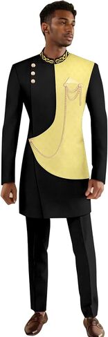 Men's Suits Slim Fit Single Breasted Embroidery Blazer and Trousers Set Dashiki Outfits African Clothes in Saudi Arabia
