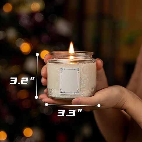 حاوية شموع زجاجية منقوشة سعة 10 أونصة من Art Secret مع غطاء قصدير وملصقات، عبوة من 9 قطع (أحمر) in Kuwait