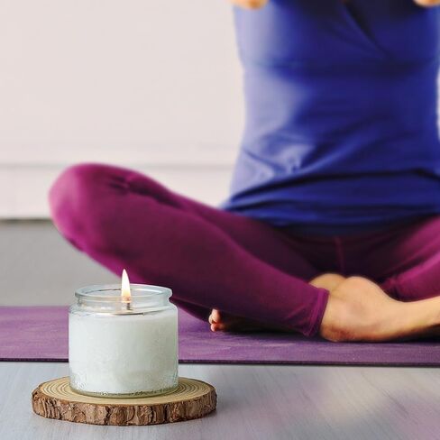 حاوية شموع زجاجية منقوشة سعة 10 أونصة من Art Secret مع غطاء قصدير وملصقات، عبوة من 9 قطع (أحمر) in Kuwait