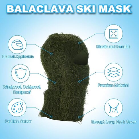 PATIKIL Distressed Balaclava Ski Mask, Balaclava Camo Knitted Face Mask Windproof Full Face Cover in Saudi Arabia