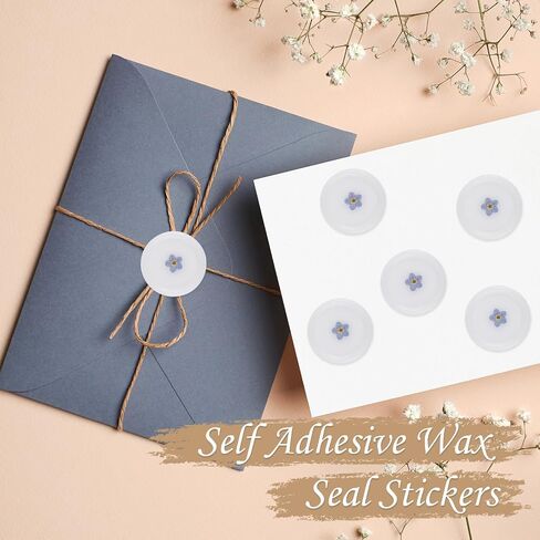 30 Pcs Dry Floral Wax Seal Stickers, Pink Floral Envelope Seals, Self Adhesive Dried Flower Wax Seal for Wedding Invitations, Gift Wrap, Bridal Shower Party (Pink Baby's Breath) in Saudi Arabia