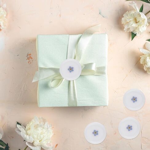 30 Pcs Dry Floral Wax Seal Stickers, Pink Floral Envelope Seals, Self Adhesive Dried Flower Wax Seal for Wedding Invitations, Gift Wrap, Bridal Shower Party (Pink Baby's Breath) in Saudi Arabia