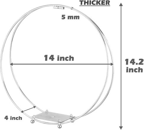 3 Pack 14 Inches Metal Double Floral Hoop Centerpieces with Stand and 38-Yard Paddle Wire Craft Centerpiece Table Decorations Wedding/Baptism/Party/Centerpiece DIY Metal Ring Table Décor, Silver in Kuwait