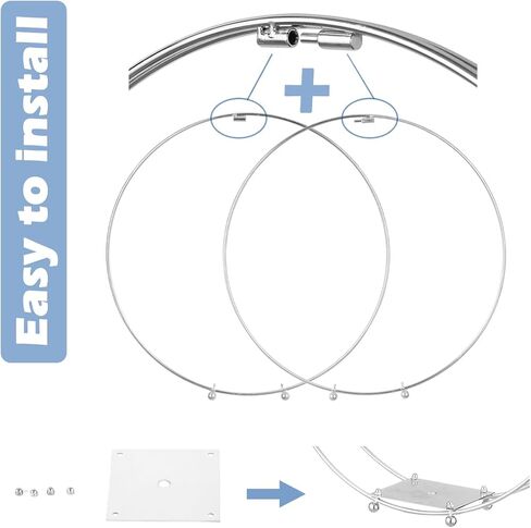 3 Pack 14 Inches Metal Double Floral Hoop Centerpieces with Stand and 38-Yard Paddle Wire Craft Centerpiece Table Decorations Wedding/Baptism/Party/Centerpiece DIY Metal Ring Table Décor, Silver in Kuwait