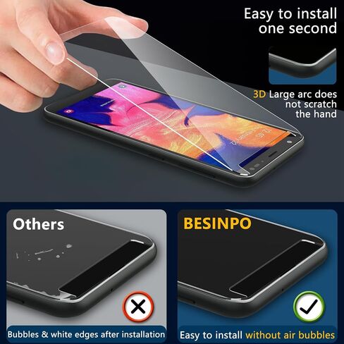 واقي شاشة BESINPO مكون من قطعتين لهاتف Gabb Phone 4 Pro، طبقة من الزجاج المقوى 9H تغطية كاملة فائقة الدقة مضادة لبصمات الأصابع وخالية من الفقاعات لهاتف Gabb 4 Pro - 6.5 بوصة in Kuwait
