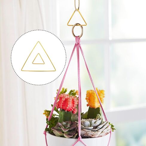 Abeillo 8PCS Dream Catchers Kit, 2 Sizes Metal Hoops, Metal Rings for Crafts, Gold Macrame Hoop for DIY Crafts Wall Hanging Decoration (Triangle) in Saudi Arabia