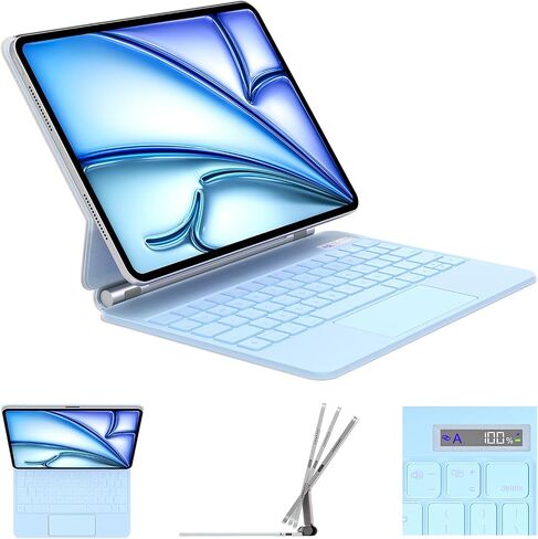 Keyboard Case for iPad Air 11 inch (M4/M3/M2, 2026/2025/2024) & iPad Pro 11 (4th/3rd/2nd/1st Gen), iPad Air 5th/4th Magic Case Precision Multi-Touch Trackpad,7 Colors Backlight Black in Saudi Arabia