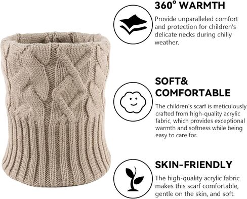 JANGANNSA Winter Kids Scarf Warm Children Neck Warmer Reversible Boys Girls Knitted Scarves in Saudi Arabia