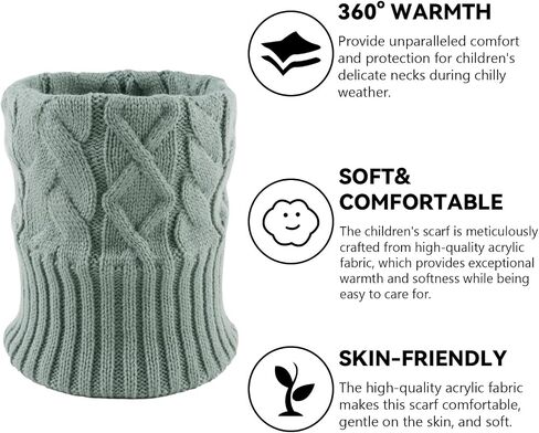 JANGANNSA Winter Kids Scarf Warm Children Neck Warmer Reversible Boys Girls Knitted Scarves in Saudi Arabia