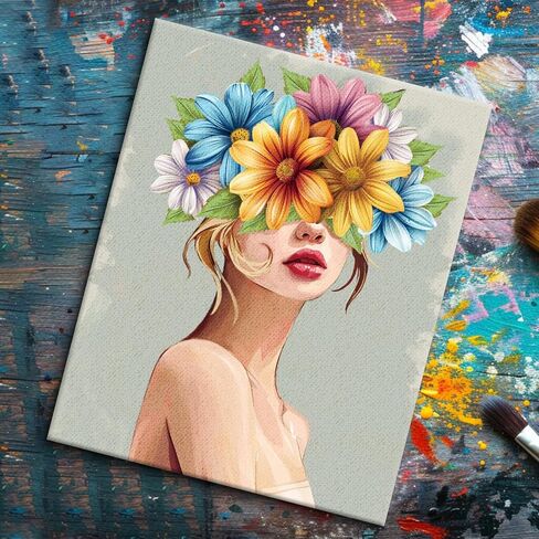 ACRNIGHEET 4 عبوات من القماش المرسوم مسبقًا للرسم للبالغين، مجموعة أدوات رش وطلاء الهالوين، لوازم الحفلات، طقم طلاء للأزواج، طقم طلاء قماشي للتاريخ الليلي، قماش ممتد للرسم، مقاس 8 × 10 بوصة in Kuwait