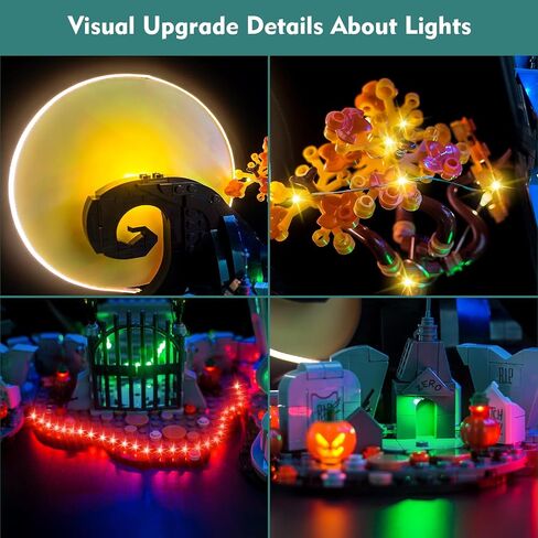 ضوء متوافق مع Lego Tim Burton's The Nightmare Before Christmas 21351، مجموعة الإضاءة الملحقات المتوافقة مع Lego Nightmare 21351، لا توجد نماذج فقط خفيفة (نسخة مطورة) in Saudi Arabia