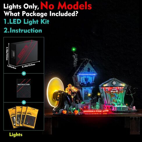 ضوء متوافق مع Lego Tim Burton's The Nightmare Before Christmas 21351، مجموعة الإضاءة الملحقات المتوافقة مع Lego Nightmare 21351، لا توجد نماذج فقط خفيفة (نسخة مطورة) in Saudi Arabia