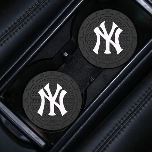 for NY Yankees Car Cup Holder Coasters,Baseball Fans Car Coasters for Car Cup Holder,New York Yankees Car Cup Holder Insert,Souvenir for Baseball Fans,Silicone Non-Slip Car Cup Mat,2.75'' in Saudi Arabia