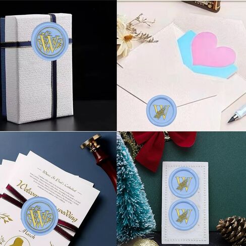 Initial Letter Alphabet J Wax Seal Stamp, 2 Pcs Initial Alphabet L Sealing Wax Stamp Kit with New Pattern, Letter Wax Seal Stamp Set for Wedding Invitation (J) in Saudi Arabia