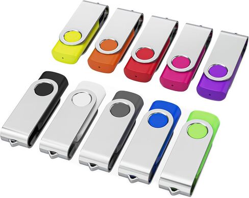 20 حزمة محرك أقراص فلاش USB 2.0 بسعة 4 جيجابايت مع سلاسل مفاتيح، محركات أقراص USB دوارة للإبهام، محرك أقراص USB للكمبيوتر المحمول (ألوان مختلطة) in Kuwait