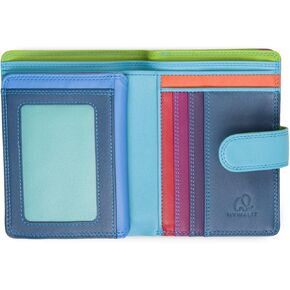 mywalit Medium Snap Wallet - Multi-Color, 9 Card, Id Window, Zip Coin Pocket
