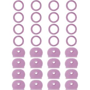 Mini Skater 32 Pcs Plastic Key Caps Covers & Round Key Identifier Caps Set Work Key Toppers for Small Regular Flat House Keys