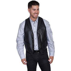 Scully Men's Whipstitch Lamb Leather Vest