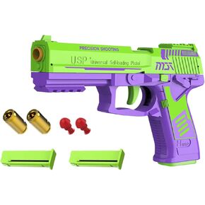 Fidget Gun,Soft Bullet Toy Gun,Automatic Shell Ejecting Toy Gun with Cartridge Clip,Fake Gun for Girls Boys Adults Kids