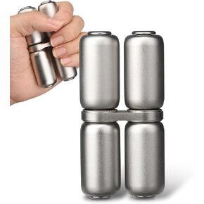 Handheld Fidget Hand Roller Toy, Metal Hand Fidget Spinner for Kids Adults, Stress Relief, Hand Grip Strengthener, Portable EDC Silence Toy for Office Travel Classroom Black（Alloy Metal
