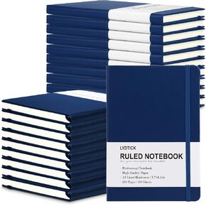 20 Pack Journals for Writing College Ruled Notebooks Journal in Bulk, Hardcover Notebooks (200Pages) for Note Talking, Lined Bullet Journals for Home School Office, 5.7"x8.4", Black