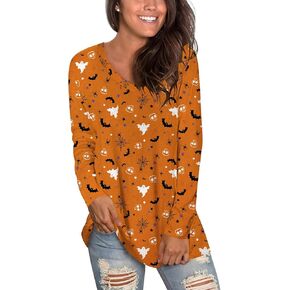 Anydeer Womens Tunic Tops Fashion Long Sleeve Sweatshirt Casual T-Shirt Loose Blouse Basic Pullover