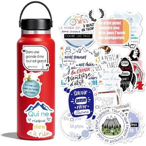 French Inspirational Stickers for Teens Adults Kids Teachers | French Quote Stickers | Positive Stickers for Planner,Journaling Scrapbook,Water Bottles, Laptop | 51pcs