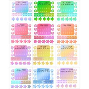 2024 Mini Monthly Calendar Sticker 3.2 x 3.75inch Date Car Calendar Labels for Journal Calendar Planner Notebooks
