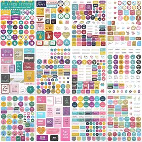 12 Sheets Pre-Cut Journal Planner Stickers, Daily Weekly Monthly Planner, Festive Theme Holiday Party Movie Expenses Icon Stickers Decoration DIY Self-Adhesive for Adults Planner