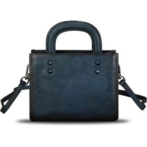Genuine Leather Small Crossbody Bag for Women Vintage Real Leather Shoulder Bag Handbag Satchel Purse Phone Bag with Strap