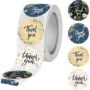 Thank You Stickers Small Business, 1.5inch 500Pcs Thank You Stickers for Supporting My Small Business Stickers Labels for Envelopes, Bubble Mailers and Gift Bags Packaging