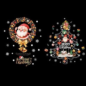 5 Sheet Christmas Window Clings Stickers for Glass Snowflake Decorations for Indoor and Outdoor Xmas Decals Decorations for Home Deer Santa Claus and Winter Decorations