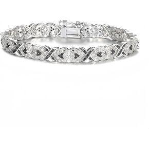 Plated Platinum fashionable dazzling silver bracelet, heart-shaped bracelet, zircon inlaid bracelet, byzantine style, hip-hop style, the best choice to express love, suitable for wedding and banquet