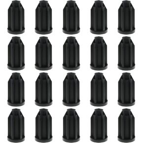 20PCS 11.5mm Hole Diameter Black Universal Wheel Lever Sleeve Plastic Caster Sleeve Round Insert Cap for Chair Table Bookshelves Filing Cabinet