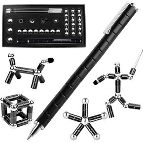 Fidget Pen, Magnetic Fidget Toys Pen,Deformable Magnet Metal Writing Pen for Age 8-13 Kids Boys Girls Teens Adults, Classroom Prizes,Birthday Gift,Party Favors,Easter Basket Goodie Bag Stuffers