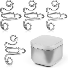 Mnuizu 4Pcs Crochet Rings, Adjustable Crochet Rings Kit, Tension Guide Yarn Ring, with Metal Iron Box, Knitting Accessories Tools for Grandma Mother Women Present