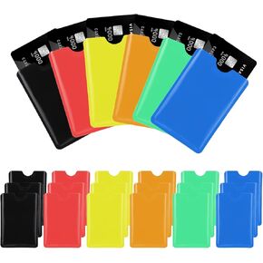 RFID Blocking Sleeves, 24 Pieces Plastic Credit Card Sleeves Colorful Credit Card Protector Sleeves RFID Card Holder Sleeve Waterproof Credit Card RFID Blocking Sleeves Holder for Women Men Wallet