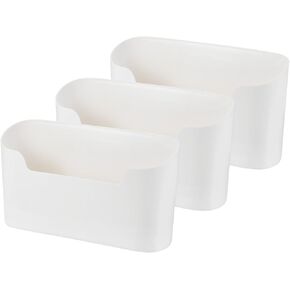 uxcell 3Pcs No Drilling File Holder, Wall File Organizer Magazine Holder Hanging Mail Organizer Adhesive Wall Pocket Office Supplies, White