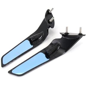 Motorcycle Rearview Mirrors CNC Aluminum Wind Wing Adjustable Side Mirrors Compatible with Aprilia RS660 / RSV4 1100 2022 2021 2020 Motorcycle Accessories Blue Anti-glare Convex Mirrors