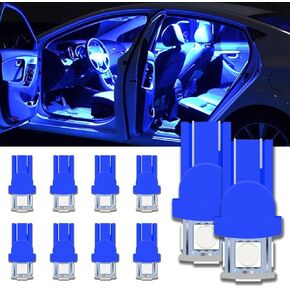 168 T10 2825 5SMD LED Bulb, 10PCS DC 12V T10 Wedge 194 6000K LED Light Bulb License Plate Bulb 158 501 W5W Interior Car Lights Dome Map Door Trunk Courtesy License Plate Lights(Pink)