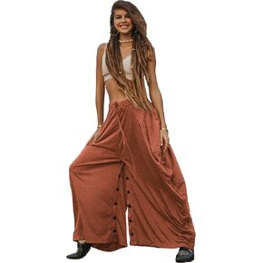 Women's Palazzo Pants Wide Leg Lounge Convertible Maxi Skirt with Pockets Casual Comfy Trouser in Kuwait
