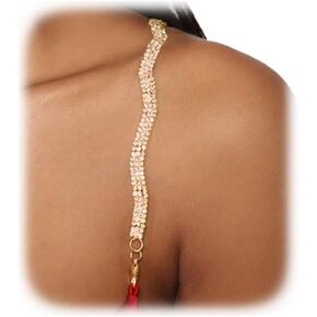 1Pair Rhinestone Shoulder Strap Chain Jewelry Bridal Wedding Lingerie Strap Shoulder Chain Festival Rave Party Crystal Underwear Chain for Women Dress
