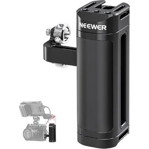 NEEWER Lightweight NATO Side Handle Handgrip Aluminum with Universal NATO Clamp Up & Down Adjustable, 1/4" Threads, Cold Shoe, Camera Cage Handle Compatible with SmallRig NEEWER Cage Rig, CA023H