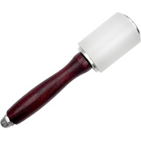 Leather Carving Hammer, DIY Leathercraft Mallet, Nylon Wood Handle Hammer for DIY Stamping, Sew Leather Cowhide Tool Kit (T hammer)