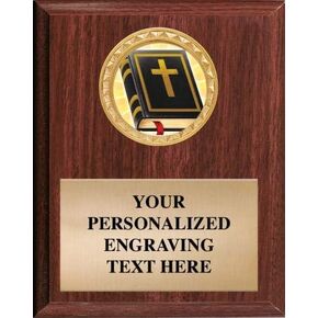 Crown Awards Personalized Walnut Bible Plaque, 7 x 9 Bible Plaques Prime