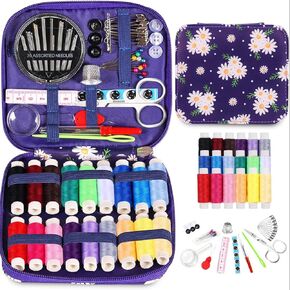Sewing Kit Gifts for Grandma, Mom, Friend, Adults Beginner Kids Traveler, Professional Sewing Supplies Accessories with Case Contains Thread, Needle, Scissors, Thread, Measure Tape, Thimble etc