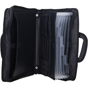 Business Portfolio Padfolio Briefcase for Laptop Document Receipt Note Storage Organizer Large Foldable Expandable File Folder Project Tablet A4 Paper Carrying Case Holder With Handles